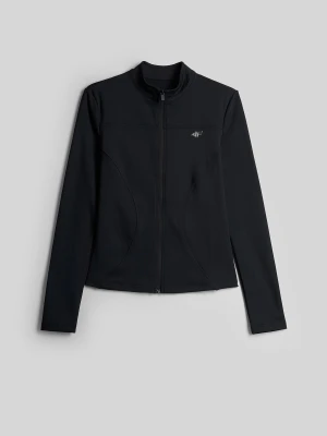 4F Bluza slim bez kaptura damska - czarna XS