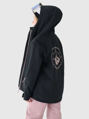 4F Bluza snowboardowa z softshellu membrana 5000 dziewczęca - czarna 122 (6-7 lat)