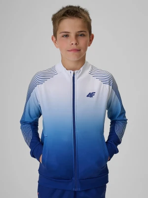 4F Bluza sportowa regular bez kaptura chłopięca - niebieska 122/128 (6-8 lat)
