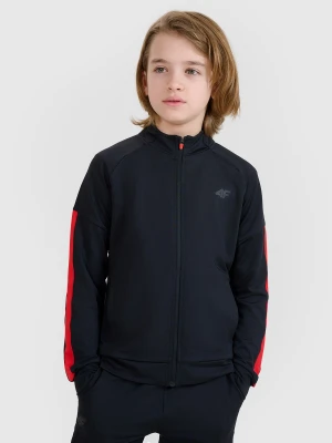 4F Bluza sportowa rozpinana bez kaptura chłopięca - czarna 122/128 (6-8 lat)