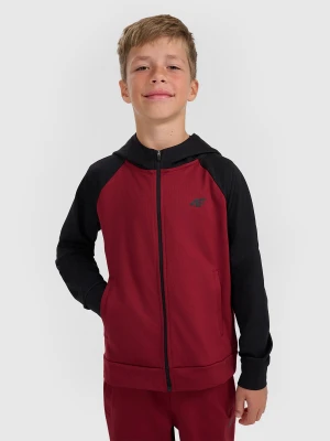 4F Bluza sportowa rozpinana z kapturem chłopięca - burgundowa 122/128 (6-8 lat)