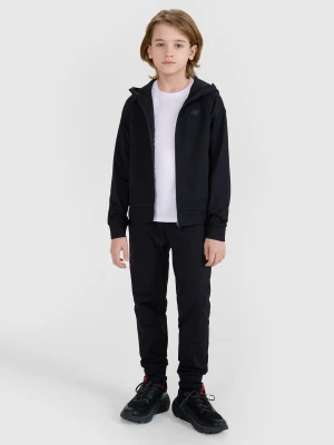 4F Bluza sportowa rozpinana z kapturem chłopięca - czarna 122/128 (6-8 lat)
