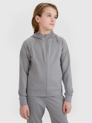 4F Bluza sportowa rozpinana z kapturem chłopięca - szara 134/140 (8-10 lat)