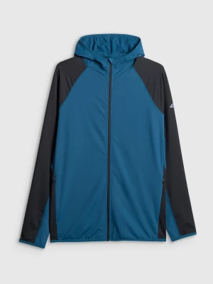 4F Bluza trekkingowa regular z kapturem męska - turkusowa M