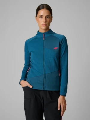 4F Bluza trekkingowa slim bez kaptura damska - turkusowa XS