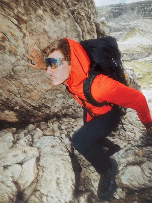 4F Bluza trekkingowa szybkoschnąca męska - pomarańczowa XL