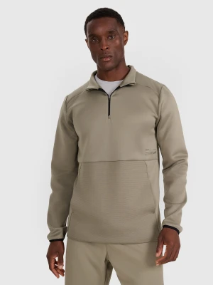 4F Bluza treningowa regular szybkoschnąca męska - oliwkowa/khaki S