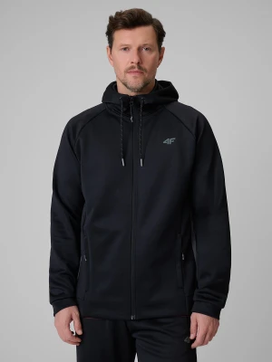 4F Bluza treningowa regular z kapturem męska - czarna XXL