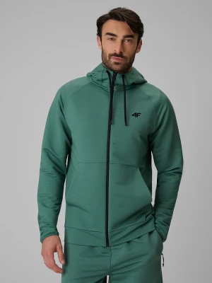 4F Bluza treningowa regular z kapturem męska - turkusowa S