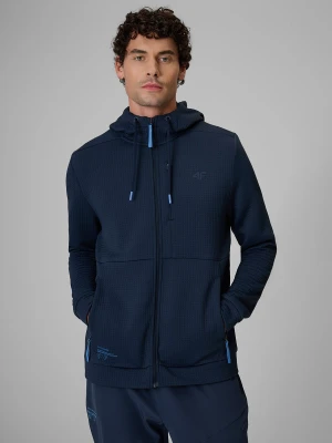 4F Bluza treningowa regular ze strukturalnej dzianiny męska - granatowa L