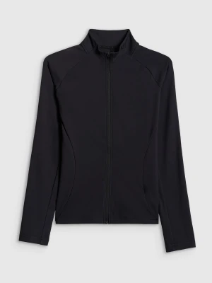 4F Bluza treningowa slim bez kaptura damska - czarna M