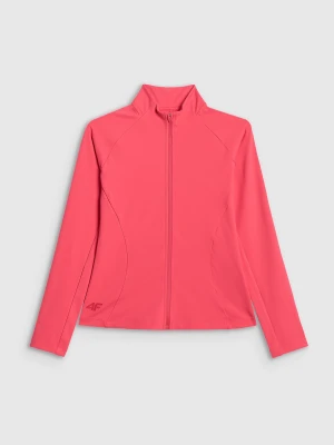 4F Bluza treningowa slim bez kaptura damska - koralowa S