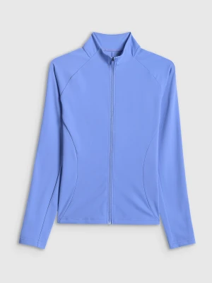 4F Bluza treningowa slim bez kaptura damska - niebieska XL