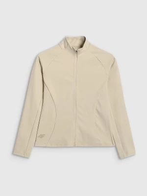 4F Bluza treningowa slim szybkoschnąca damska - beżowa XS
