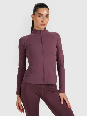 4F Bluza treningowa slim szybkoschnąca damska - brązowa M