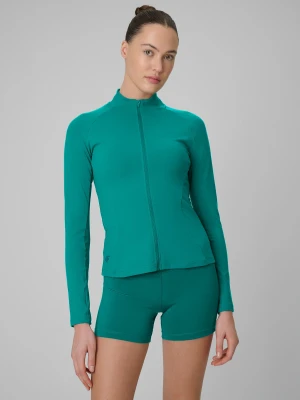 4F Bluza treningowa slim szybkoschnąca damska - turkusowa XL