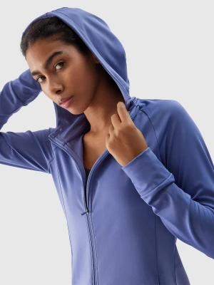 4F Bluza treningowa szybkoschnąca rozpinana z kapturem damska - granatowa L