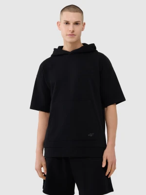 4F Bluza z krótkim rękawem z kapturem męska - czarna L