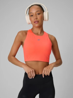 4F Crop top do biegania szybkoschnący damski - pomarańczowy L