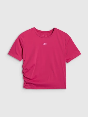 4F Crop-top do jogi i pilatesu szybkoschnący damski - niebieski XS