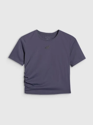 4F Crop-top do jogi i pilatesu szybkoschnący damski - niebieski S