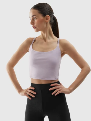 4F Crop top do jogi i pilatesu z materiału z recyklingu damski - fioletowy XL