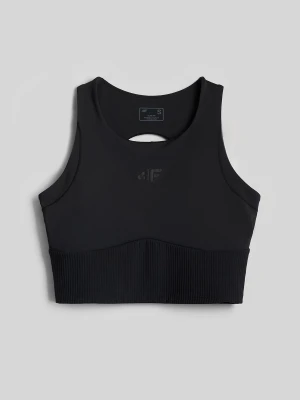 4F Crop top do jogi szybkoschnący damski - czarny L