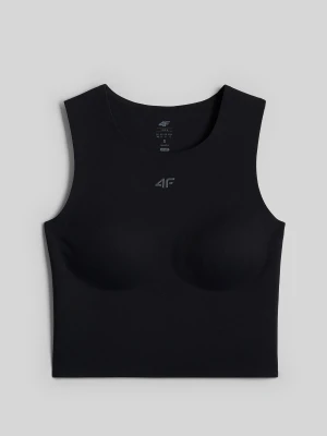 4F Crop top do jogi szybkoschnący damski - czarny XS