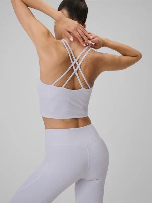 4F Crop-top do jogi szybkoschnący damski - fioletowy S