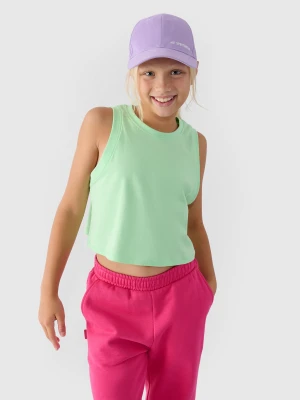 4F Crop top oversize dziewczęcy - zielony 158 (12-13 lat)