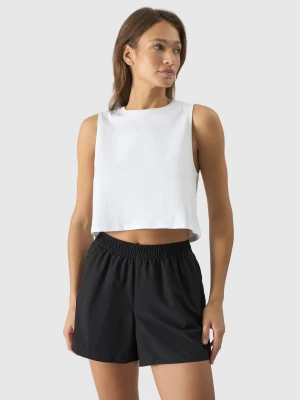 4F Crop-top oversize gładki damski - biały M