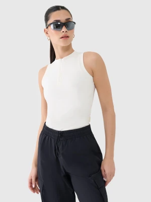 4F Crop-top slim damski - biały M
