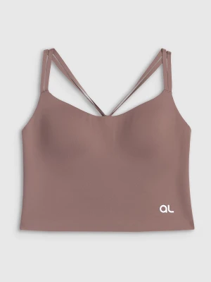 4F Crop top treningowy z niskim wsparciem damski 4F x Anna Lewandowska - beżowy XS