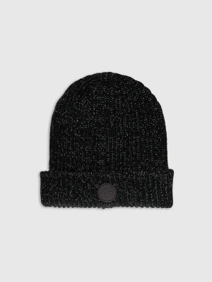 4F Czapka beanie chłopięca - czarna Uniwersalny