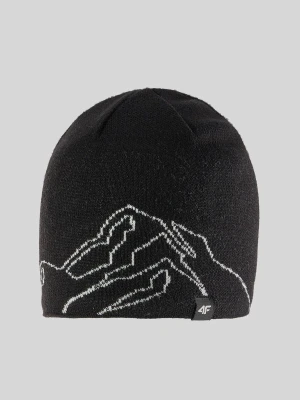 4F Czapka beanie chłopięca - czarna Uniwersalny