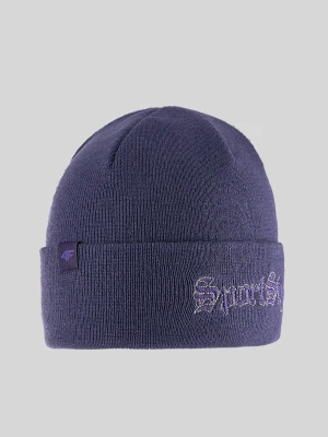 4F Czapka beanie chłopięca - fioletowa Uniwersalny