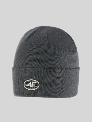 4F Czapka beanie chłopięca - szara Uniwersalny