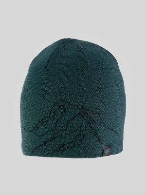 4F Czapka beanie chłopięca - zielona Uniwersalny
