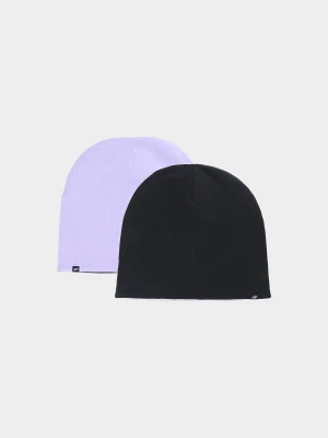 4F Czapka beanie dwustronna dziecięca - fioletowa Uniwersalny
