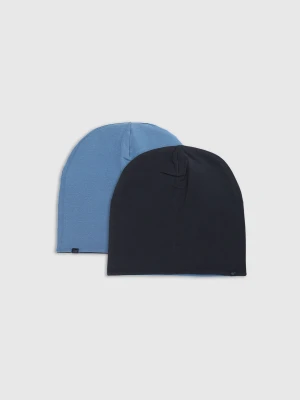 4F Czapka beanie dwustronna dziecięca - granatowa Uniwersalny