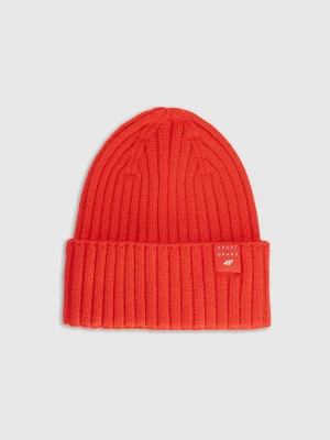 4F Czapka beanie dziecięca - czerwona Uniwersalny