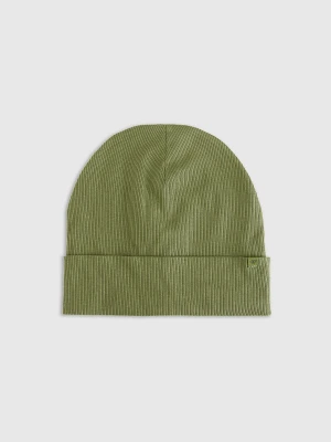 4F Czapka beanie dziecięca - khaki Uniwersalny zielony