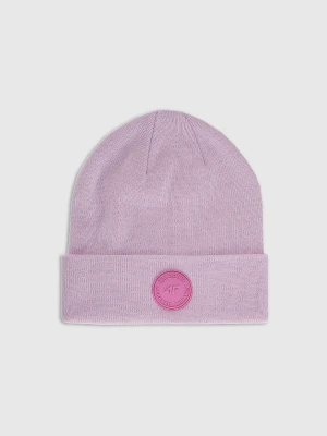 4F Czapka beanie dziewczęca - różowa Uniwersalny
