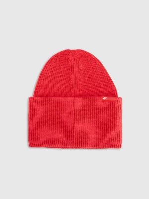4F Czapka beanie uniseks - czerwona Uniwersalny