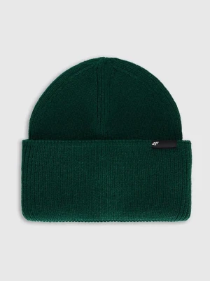 4F Czapka beanie w kolorze ciemnozielonym rozmiar: onesize