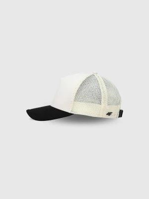 4F Czapka trucker z daszkiem uniseks - biała L/XL