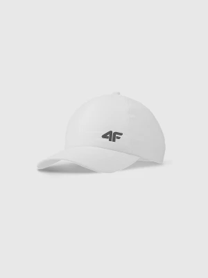 4F Czapka z daszkiem strapback dziecięca - biała Uniwersalny
