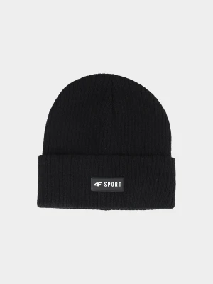 4F Czapka zimowa chłopięca - czarna Uniwersalny