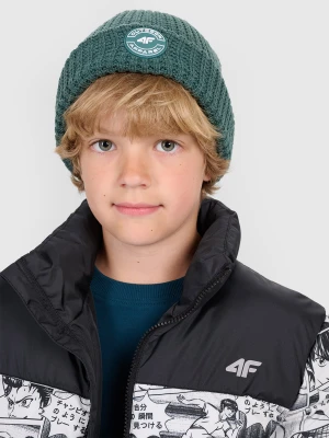 4F Czapka zimowa chłopięca - oliwkowa/khaki Uniwersalny