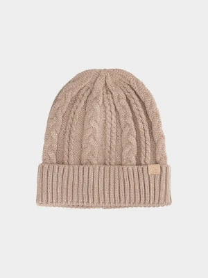 4F Czapka zimowa damska - brązowa Uniwersalny